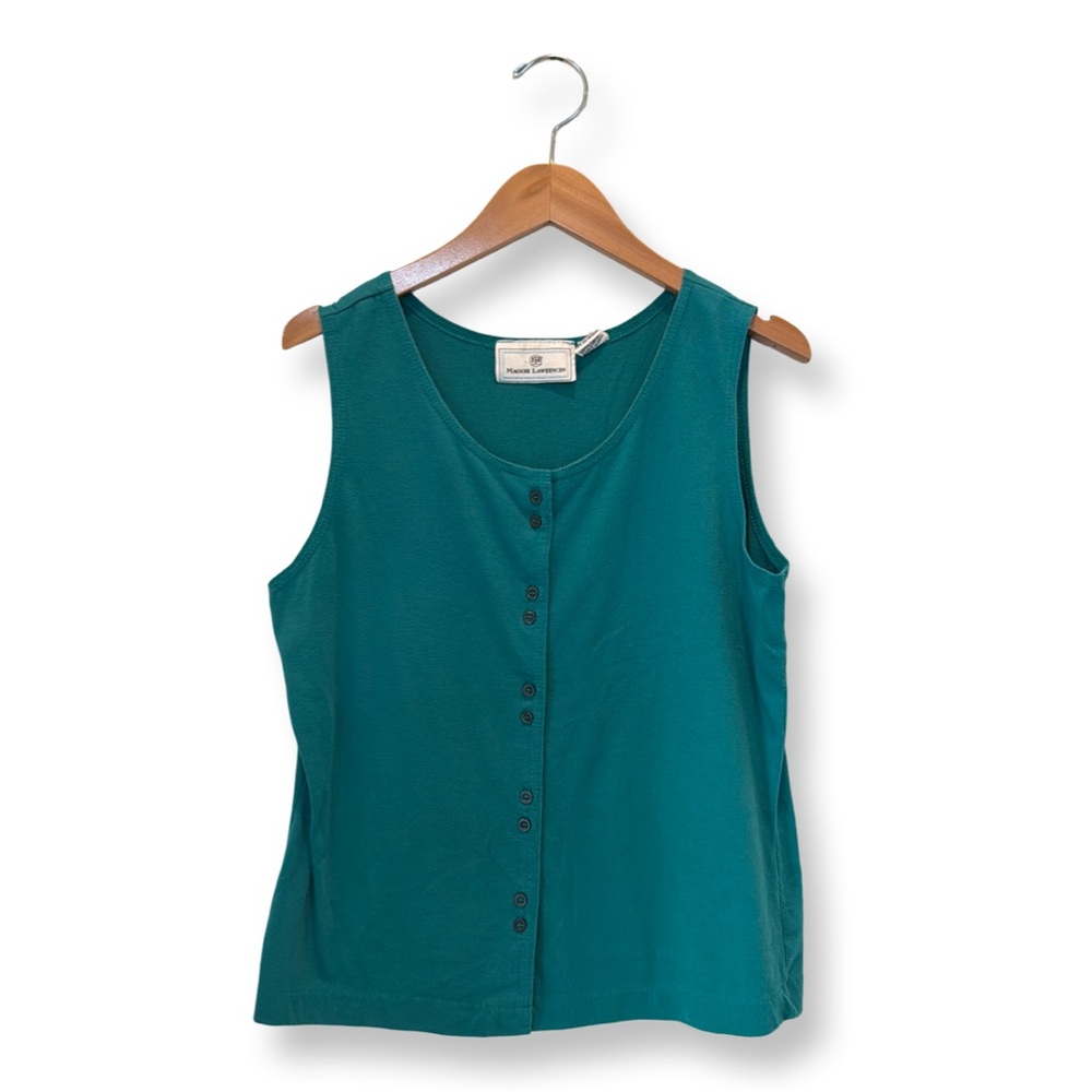 Vintage | Teal Button-Up Tank Top